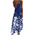 thumbnail image 2 of Ovzne Robes Grande Taille pour Femmes Rondes Robe de Plage Robes d'Été pour Femmes Imprimé Sans Manches Col Rond Robe Décontractée Longue Robe d'Été Imprimée Liquidation, 2 of 5