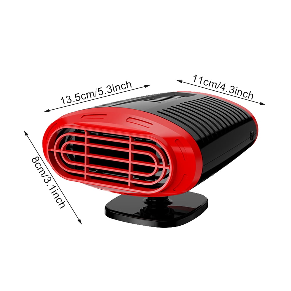 Black Gray,Size:12V 360-degree Rotation EKDJKK Car Heater Fan Rotating Base ABS Fast Heater & Cooling 12V/24V 120W Fan Camping Defogger Defroster 