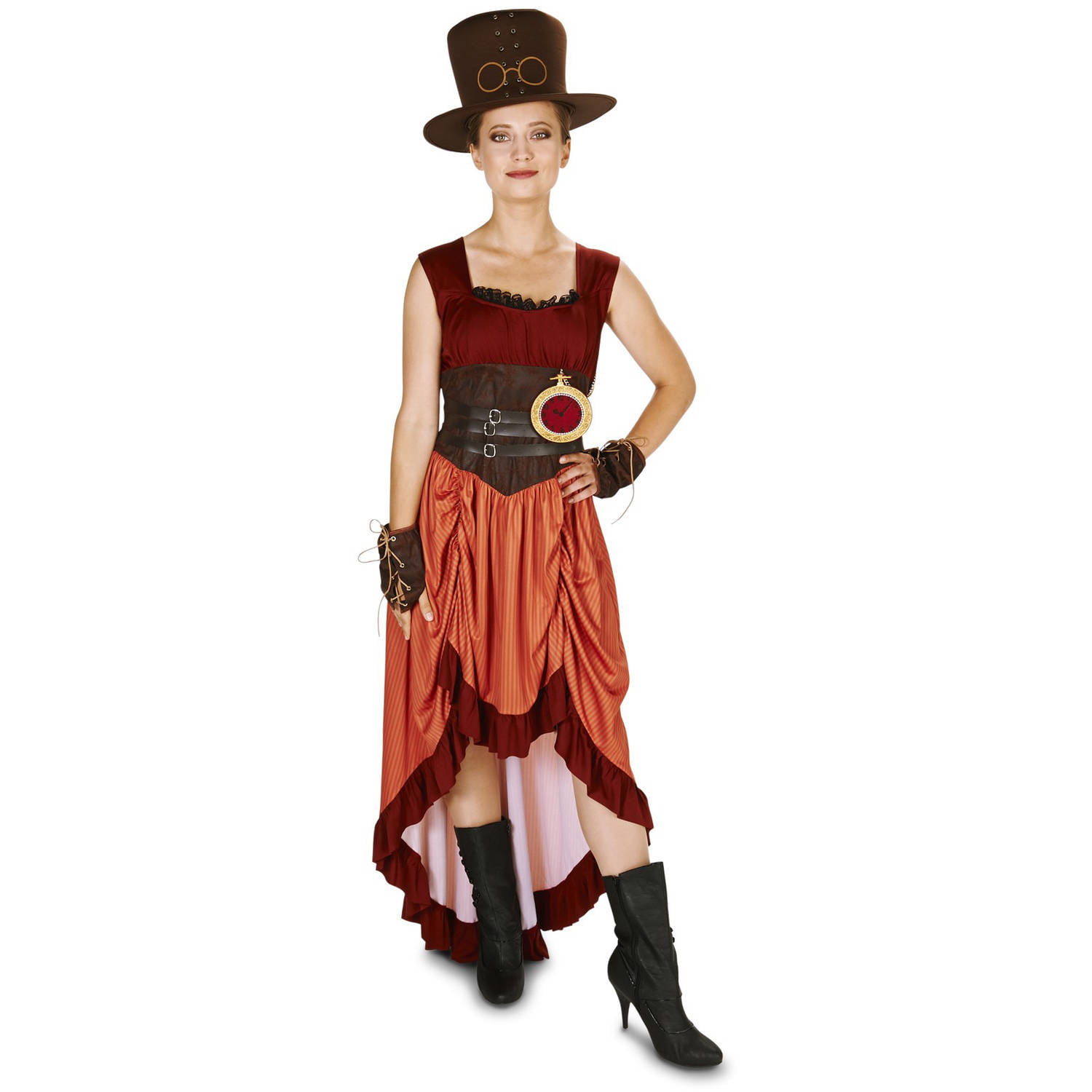 Womens Steampunk Victorian Lady Madame Dress Headpiece Halloween Costume S-XL 