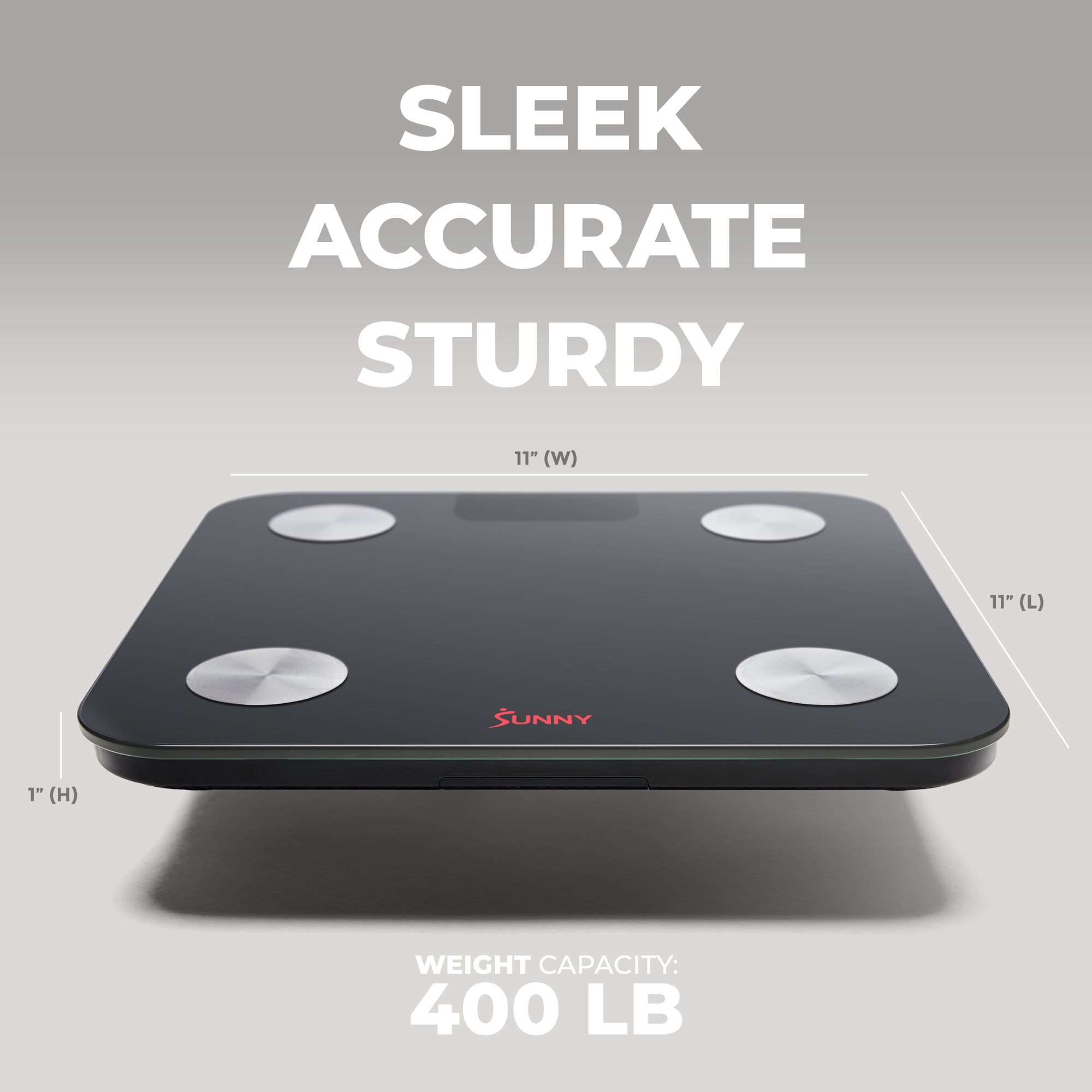 Sunny Health & Fitness Smart Body Composition Scale with 20 Health Metrics, Bluetooth Sync & SunnyFit App Trainer‑Led Workouts