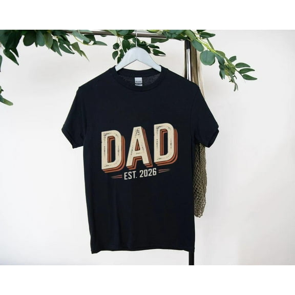 Dad Est 2026 First Father’s Day Promoted to Daddy Gift T-Shirt, for men & women, up to size 5XL