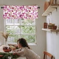 thumbnail image 5 of Red Pink Leaves Valances for Windows Farmhouse Kitchen Curtains Valances Rod Pocket Valance Curtains for Kitchen Windows Summer Botanical Pastoral Plants Window Valances for Bathroom Bedroom 60"x18", 5 of 6