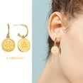 thumbnail image 4 of Gold Zodiac Earrings for Women/Men Vintage Coin Punk Jewelry Clearance Birthday Christmas Party Gift, 4 of 9