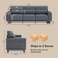 thumbnail image 2 of Asofer 89" Modern Chenille Sofa Couch, 3-Seater Upholstered Settee with  Pillows &Pockets for Small Spaces, Apartment,Dark Gray, 2 of 11