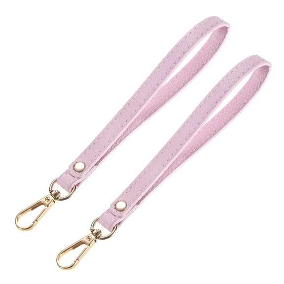 Uxcell Wristlet Strap [2PCS] - Genuine Leather KeyChain Hand Strap - [Pink-Gpld-8.27In] Replacement Wrist Strap