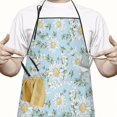 thumbnail image 2 of Lightblue Daisy Flower Small Flowers Apron-Garden Aprons for Women with Pockets-Cotton Linen Waterproof Kitchen Cooking Gardening Aprons Adjustable for Kitchen,Cooking,BBQ and Salon 33x27 Inch, 2 of 7