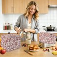 thumbnail image 3 of Toaster Cover 4 Slice, Farmhouse Red Dustproof Bakeware Oven Protector with Top Hook, Vintage Flower Leaf Botanical Plant Waterproof Small Kitchen Appliance Toasters Dust Cover, 12"x11"x8", 3 of 5