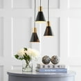 thumbnail image 5 of JONATHAN Y Apollo 15" 3-Light Metal Cluster LED Pendant, Black/Brass Gold, 5 of 9