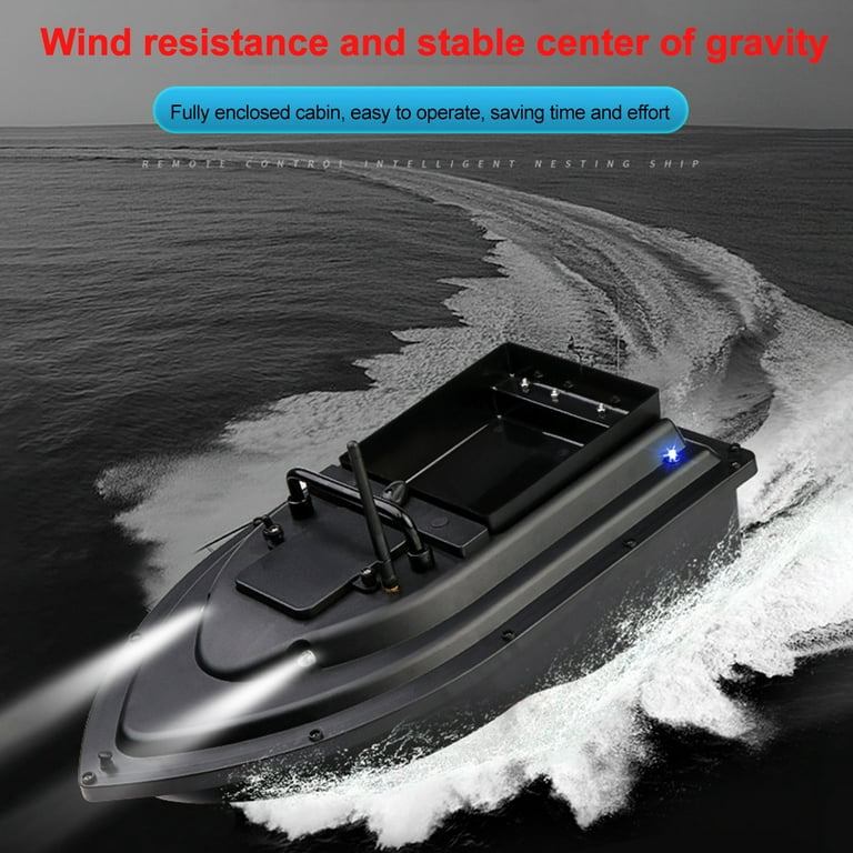MIXFEER RC Fishing Bait Boat RC Boat Fish Finder 0.75kg Loading 500M Remote  Control Double Motor Night Light