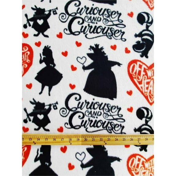 Fleece DISNEY'S ALICE IN WONDERLAND "CURIOUSER & CURIOUSER" Fabric/58"wide/ SOLD BY THE CONTINUOUS YARD
