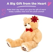 Best Choice Products 35in Giant Soft Plush Teddy Bear Stuffed Animal Toy w/ Bow Tie, Footprints - Brown