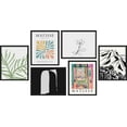 thumbnail image 3 of PixonSign Framed Canvas Print Wall Art Set - Henri Matisse Colorful Plant & Humanities Pattern - Set of 6 Modern Abstract Geometric Poster Cultural Art Wall Décor - 12"x16"x6 Black, 3 of 5