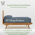 thumbnail image 3 of Split Queen 5-Piece Sheet Set, 600-TC Giza Cotton, 15 inch Deep Pockets - Mediterranean Blue, 3 of 7