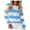 Blue, variant on Women's Striped Long Sleeve Crew Neck T Shirts Fashion Color Block Tee Tops Blue L