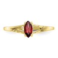thumbnail image 4 of Auriga 10k Yellow Gold Polished Marquise-cut Marquise-cut Genuine Garnet Birthstone Ring for Women Size- 7, 4 of 6