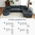 thumbnail image 4 of Harper & Bright Designs Modern Modular Sponge U-Shape Sectional Sofa, Chenille Oversized Foam Couch with Deep Seat for Living Room Apartment Small Spaces, No Wooden Frame, 141.7" Grey, 4 of 20