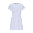 thumbnail image 4 of Gspmoly Robes d'Été pour Femmes, Robe Décontractée Unie à Col Châle pour Femmes, Robe à Col Rond, Robes de Cocktail pour Femmes Économies, 4 of 6