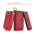 thumbnail image 3 of iPhone 8 Wallet Detachable Case, iPhone 7 Case, Dteck [wrist band & metal buckle & 14 Card Slots] Zipper Purse Phone Case Multi-function Folio Flip Weave PU Leather Removable Magnetic Back Cover, Red, 3 of 10