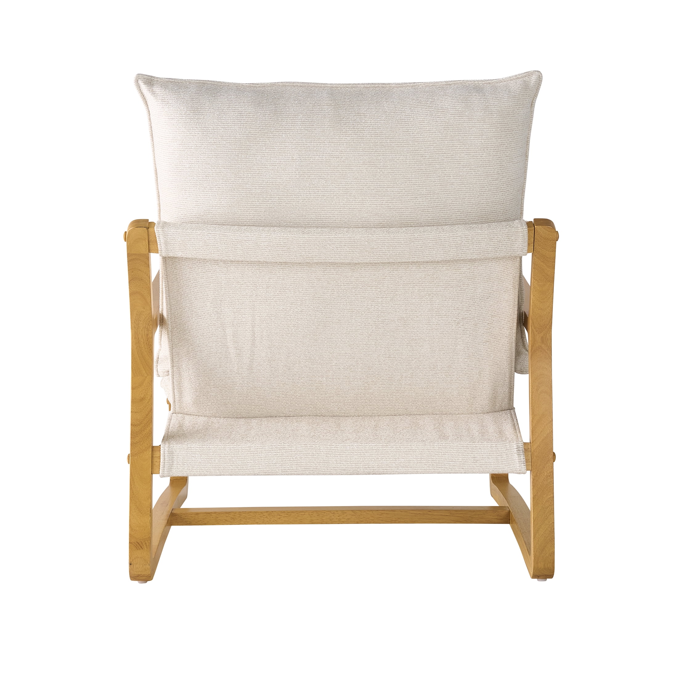 Better Homes & Gardens Wooden Ezra Sling Accent Chair, Cream Linen