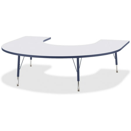 Jonti-Craft Kydz Activity Table - Horseshoe-Color:Gray/navy,Size:66" X 60" 11" - 15"