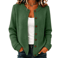 thumbnail image 3 of Dresfit Cardigan Sweaters for Women Crew Neck Knit Chunky Blouses Sweater Button Down Long Sleeve Travel Coats Fall Winter Oversize Open Front Tops L, 3 of 9
