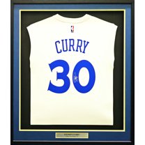 Golden State Warriors Stephen Curry Autographed Framed White Adidas 2017 NBA Finals Champions Jersey Beckett BAS 218632