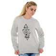 thumbnail image 3 of Dual Whales Compass Spirit Animal Unisex Plus Fleece Graphic Sweatshirt Brisco Brands 3X, 3 of 5