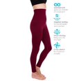 thumbnail image 4 of Leggins Homma de cintura alta de compresión burdeos, 4 of 7