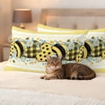 thumbnail image 3 of Bee Love Outdoor Pillow Covers Pack of 2 Vintage Country Yellow Bee Plaid Dot Love Floral Honeycomb Waterproof Throw Pillow Covers Decorative Cushion Cases for Patio Garden Tent Balcony 20x12 inch, 3 of 9