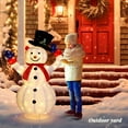 thumbnail image 7 of VINGLI 4ft Lighted Christmas Snowman Outdoor Decorations, Auto Take on/Off Hat, Pre-lit 120 LED Lights Snowman Christmas Ornament Indoor Home Yard Decor, 7 of 7