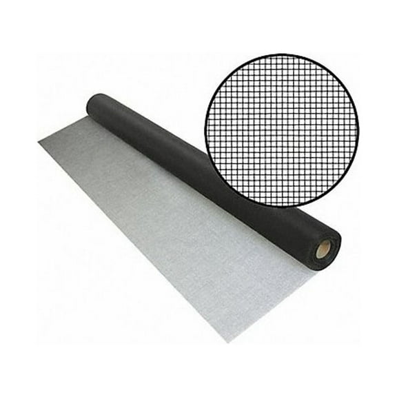 Door and Window Screen, Fiberglass, 30 in W, 100 ft L, 0.007 in Wire Dia, Black