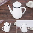 thumbnail image 2 of 1.1L High-Grade Enamel Coffee Pot Pour over Milk Water Jug Pitcher Teapot Kettle for Gas Stove and Induction Cooker White, 2 of 9