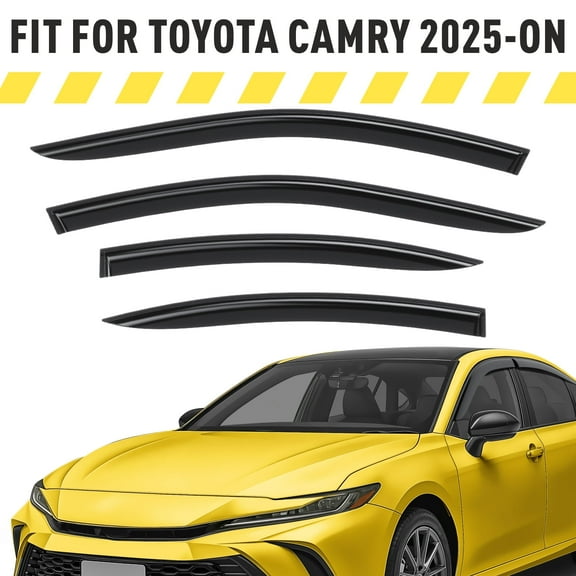 Extra Durable Window Deflectors Tape-On Window Visors Rain Guards Fit for Toyota Camry 2025-2026 Sedan, Sun Visors, Wind Vent for Shades, Exterior Car Accessories - 4 pcs. AG0852