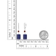 thumbnail image 2 of Gem Stone King 13.04 Ct Emerald Cut Blue Lapis Red Garnet 925 Sterling Silver Earrings, 2 of 4