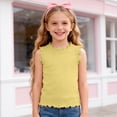 thumbnail image 2 of Zanarzt Toddler Girls Tank Tops Organic Lightweight Soft Breathable Comfortable Cotton Undershirts Toddler Kids Girl Yellow,9-10 Years, 2 of 5