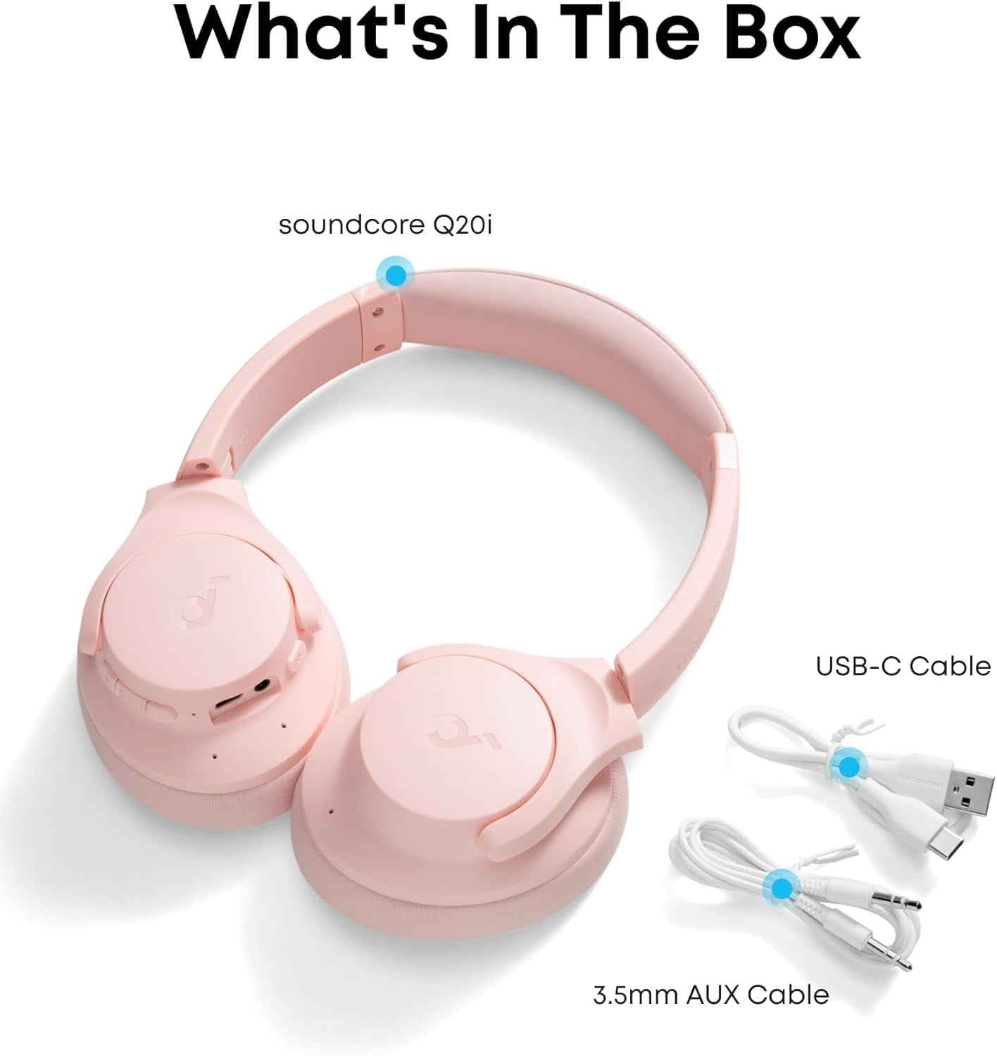 Restored Like New Soundcore by Anker Q20i Hybrid Active Noise Cancelling Headphones, Wireless Over-Ear Bluetooth, 40H Long ANC Playtime, Hi-Res Audio, Big Bass, Customize via an App (Refurbished)