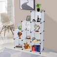 thumbnail image 6 of UBesGoo 9-Cube Storage Organizer, DIY Modular Plastic Storage Cube Bookcase Shelf Display, White, 6 of 7