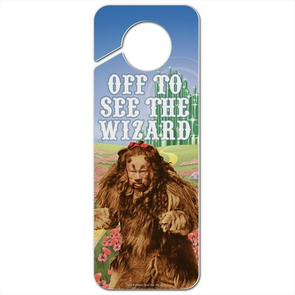 Wizard of Oz Lion Character Plastic Door Knob Hanger Sign