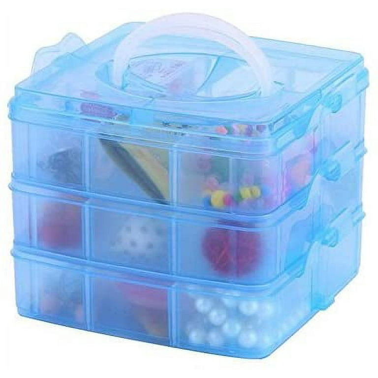 COOLL 3 Layers 18 Compartments Clear Storage Box Container Jewelry Bead  Organizer Case
