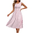 thumbnail image 7 of Zpanxa Sleeveless Round Neck Printed Dress Casual Shift Dress with Pockets and Scattered Floral, 7 of 7