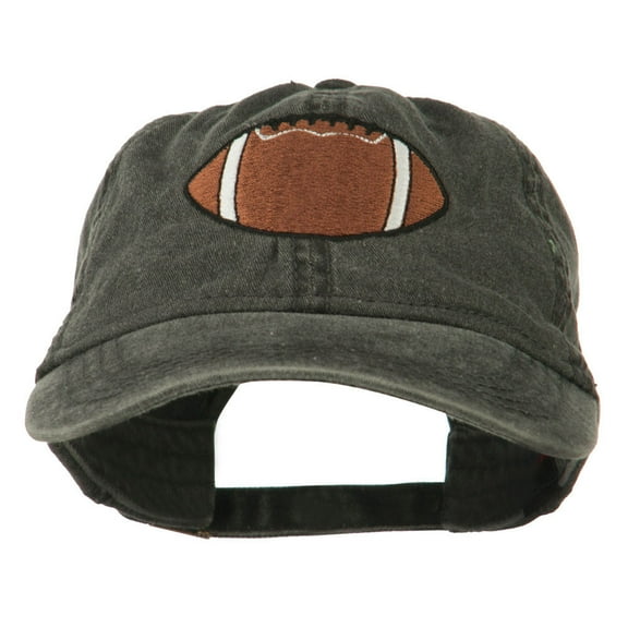 Big Size Football Embroidered Washed Cap - Black XL-3XL