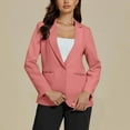 thumbnail image 4 of Fanxing Womens Casual Blazers One Button Dressy Suit Jackets Long Sleeve Open Front Outwear with Pockets Fall Outfits Pink L, 4 of 6