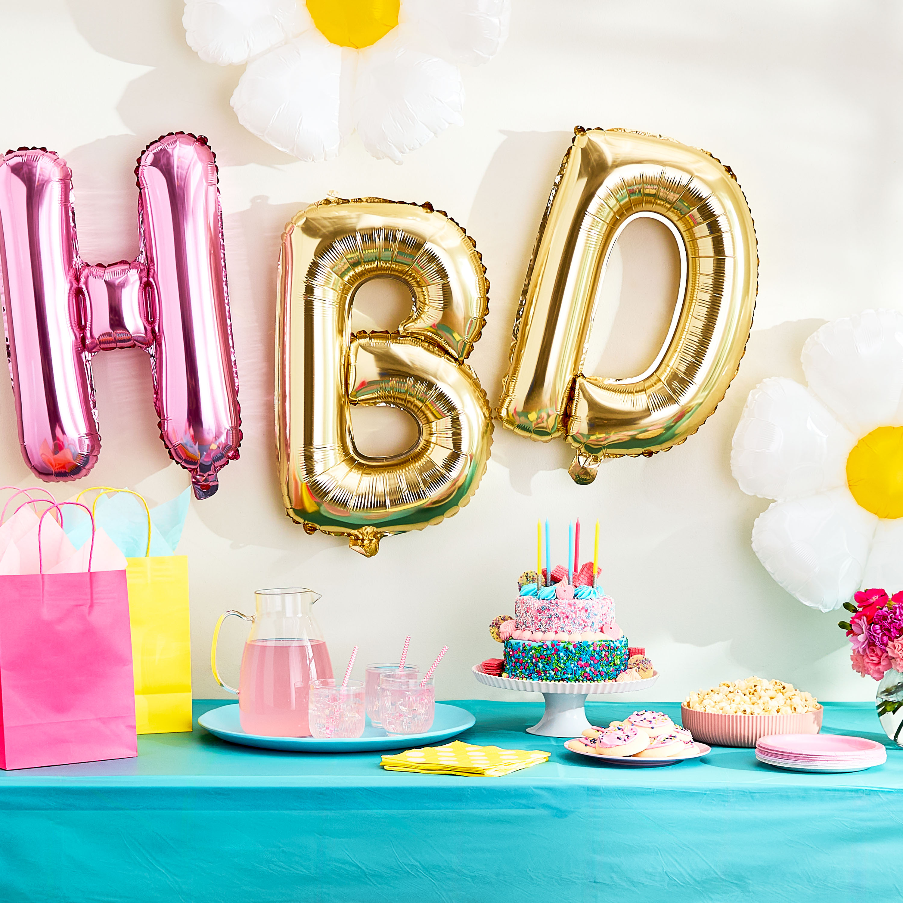Way To Celebrate Pink & Gold Happy Birthday Foil Balloon Banner photo 3