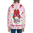 thumbnail image 3 of Kuromi and My Melody Hoodie 3D Print Pullover Hooded Long Sleeve Sweatshirts Tops Blouse with Pocket for Boys Girls Medium, 3 of 6