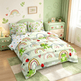 thumbnail image 2 of Manfei Retro Rainbow Twin Bedding Sets 7-Piece,Wild Animal Frog Bedding Comforter Set 7-Piece,Red Strawberry Sheet Sets For Boys Kids,Lightweight Bedroom Decor Reversible, 2 of 8