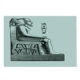 thumbnail image 2 of Egyptian Print Cutting Board, Antique Era Egypt Pharaoh King Pose with a Bird Hawk Sketch Image, Decorative Tempered Glass Cutting and Serving Board, Large Size, Black and White, by Ambesonne, 2 of 5