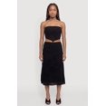 thumbnail image 2 of Women's Pointelle Knit Lace Patchwork Midi Skirt, 2 of 4