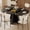 Black, variant on iPormis 5-Piece Extendable Round Dining Table Set for 4-6, 59 '' Kitchen Circle Table with 4 Chairs, Space-Saving Wood Base Dining Set for Kitchen, Living Room