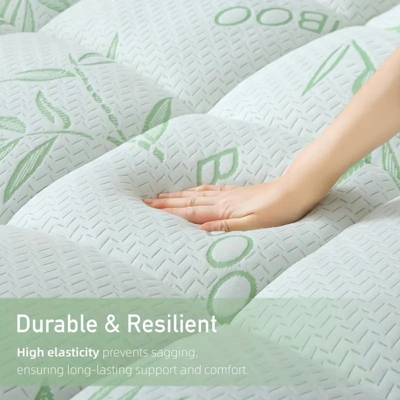 EDX Twin Size-Dual Layer 4 Inch Memory Foam Mattress Topper - 2 Inch Gel Memory Foam & 2 Inch Mattress Protector, Soft Skin-Friendly Down-Alternative Breathable