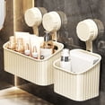 thumbnail image 7 of No Drill Bathroom Suction Storage Box, Suction Cup Bathroom Shelves, No Drill Shower Caddy, Wall Mount Organizer, Suction Storage Holder with Drain Holes, Removable Rack for Kitchen Bathroom, 7 of 7
